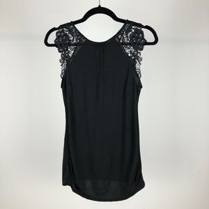 Black Lace Sleeve Maternity Top